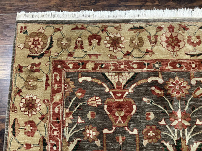 Persian Mahal Rug 6x9 Handmade Wool Oriental Carpet Floral Design