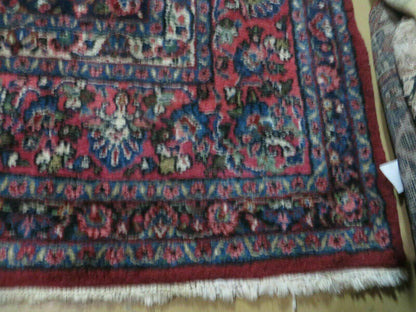 Persian Sarouk Rug 9x12 Hand Knotted Wool Antique Oriental Carpet With Vegetable Dyes