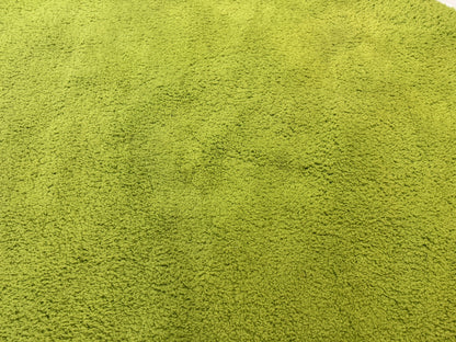 Vintage Lime Green Round Wool Rug 9x9 Hand Tufted Open Field