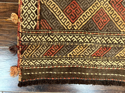 Tribal Runner Rug 2x8, Pakistani Turkoman Runner, Wool Handmade Vintage Rug