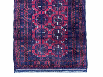 Vintage Handmade Balouchi Rug 3x5 Afghan Tribal Wool Red Beige