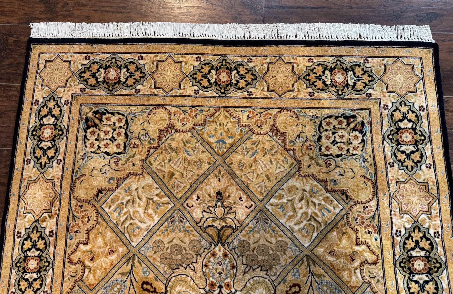 Pak Persian Rug 4x6 Hand Knotted Wool Panel Design Vintage Handmade Area Rug