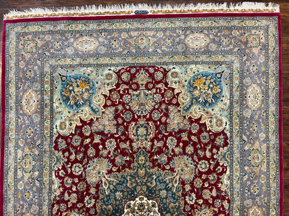Persian Tabriz Rug 5x7 Handmade With Kork Wool Silk Foundation Ultra Fine 70 Raj KPSI Floral Medallion
