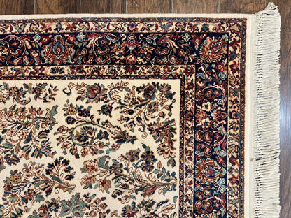 Karastan Rug 5.9 x 9 Ivory Sarouk #760, Vintage Wool Original Collection 700 Series, Discontinued