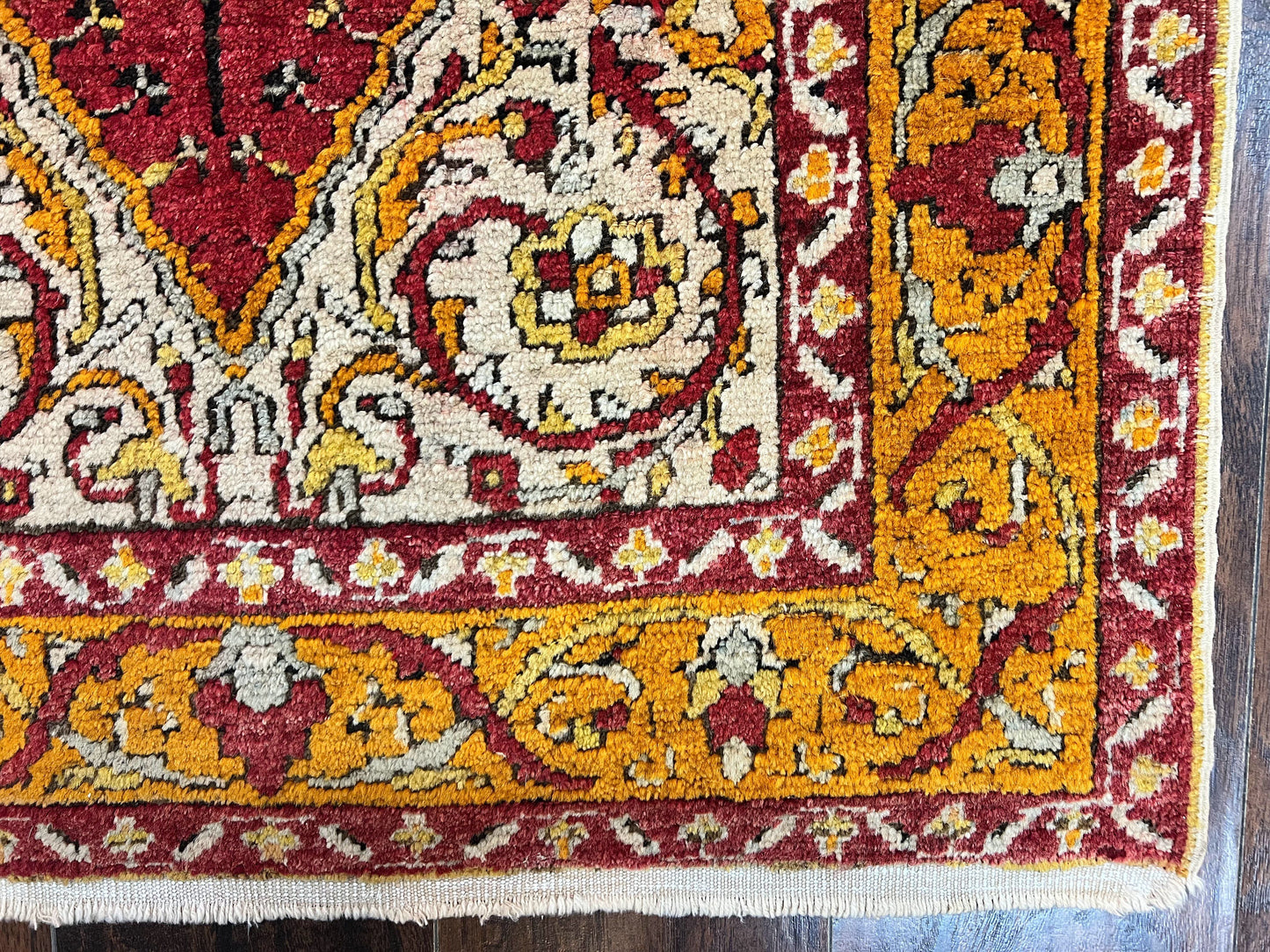 Antique Turkish Prayer Rug 3x5 Hand Knotted Oushak Wool Mehrab Vintage Carpet
