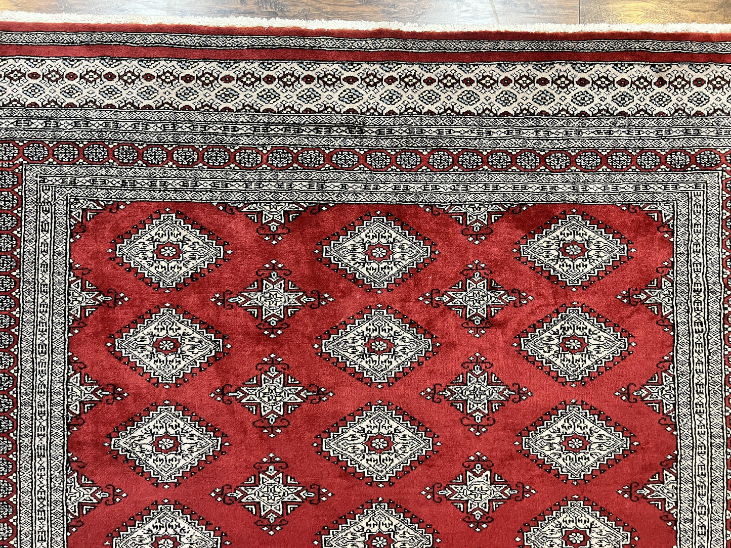 Pakistani Bokhara Rug 6x8 Handmade Wool Turkmen Carpet Vintage Red
