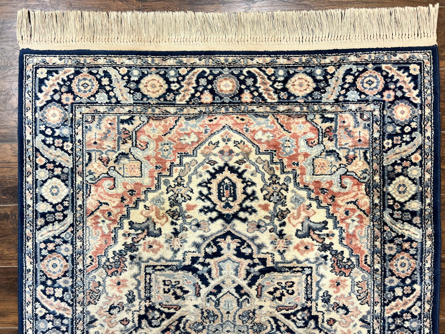 Karastan Blue Heriz Rug #748, Vintage Wool Karastan Carpet 4.3 x 6, Discontinued Original 700 Series Karastan Area Rug