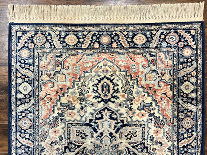 Karastan Blue Heriz Rug #748, Vintage Wool Karastan Carpet 4.3 x 6, Discontinued Original 700 Series Karastan Area Rug