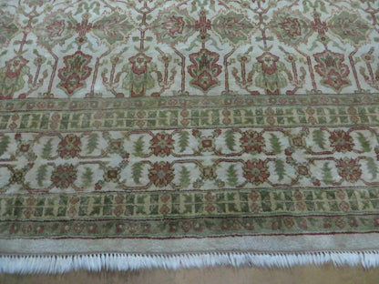 Handmade Wool Rug 8Ft 5In By 11Ft 8In Agra Floral Oriental Tea Washed