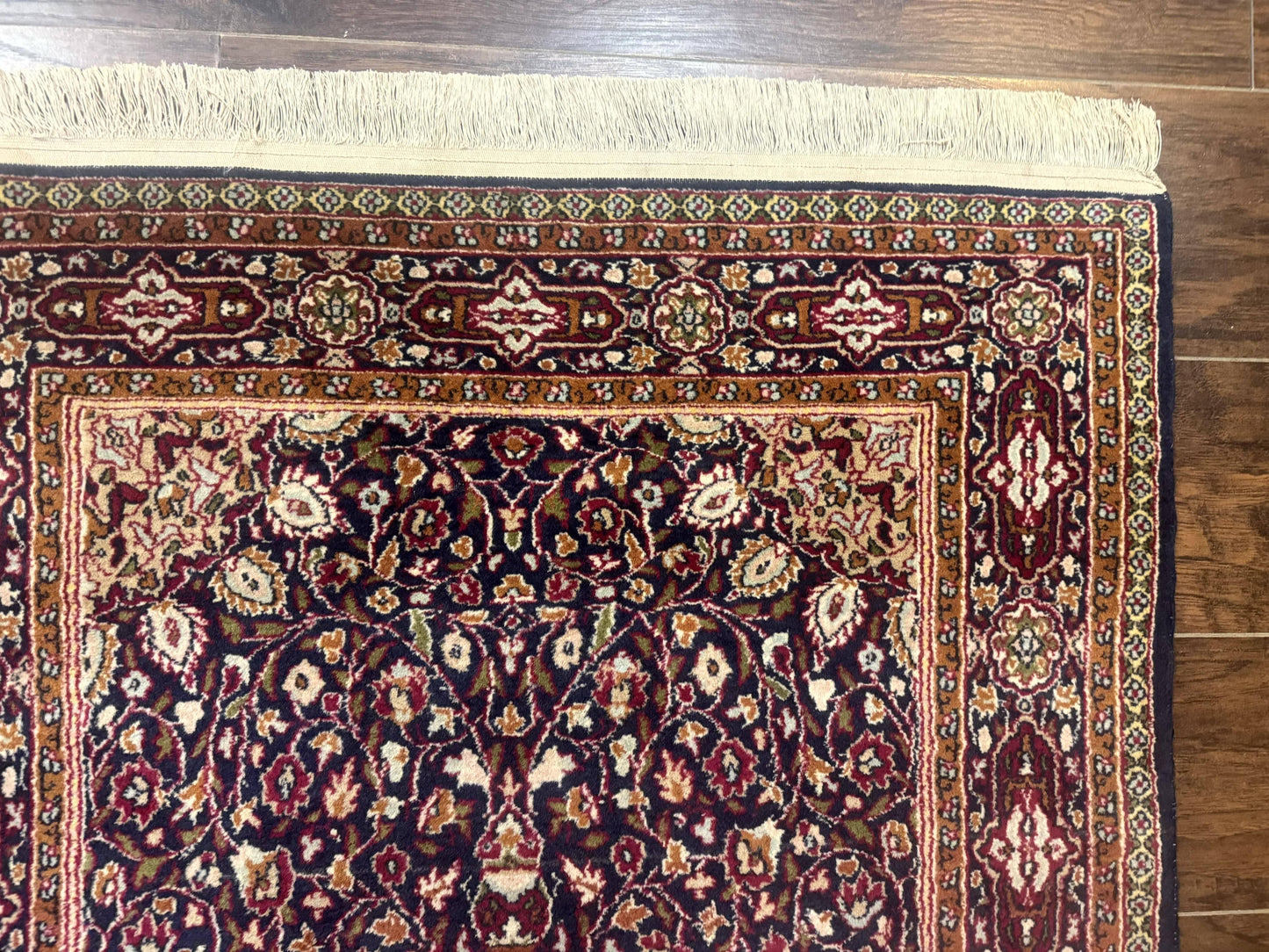 Indo Kashmiri Rug 3x5, Navy Blue, Very Fine 400 KPSI, Pair B