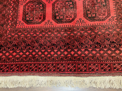 Afghan Turkoman Rug 7x10 Hand Knotted Vintage Yamud Beshir Bokhara Wool Carpet