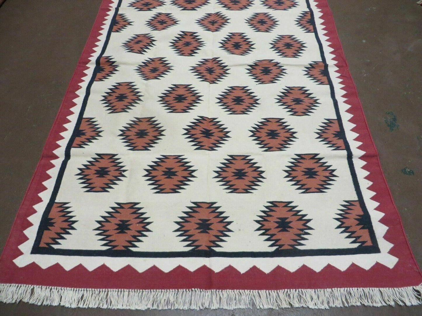 Hand Woven Wool Rug Kilim Dhurrie 5 By 8 Contemporary Oriental Area Rug