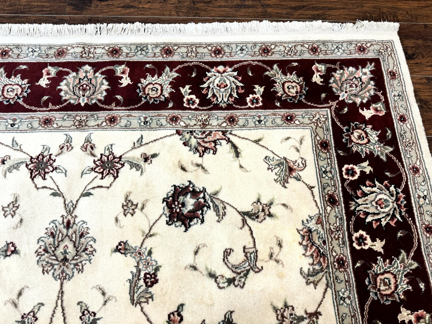 Ivory and Burgundy Pak Persian Rug 6x9