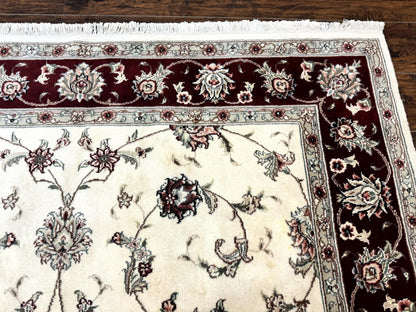 Ivory and Burgundy Pak Persian Rug 6x9