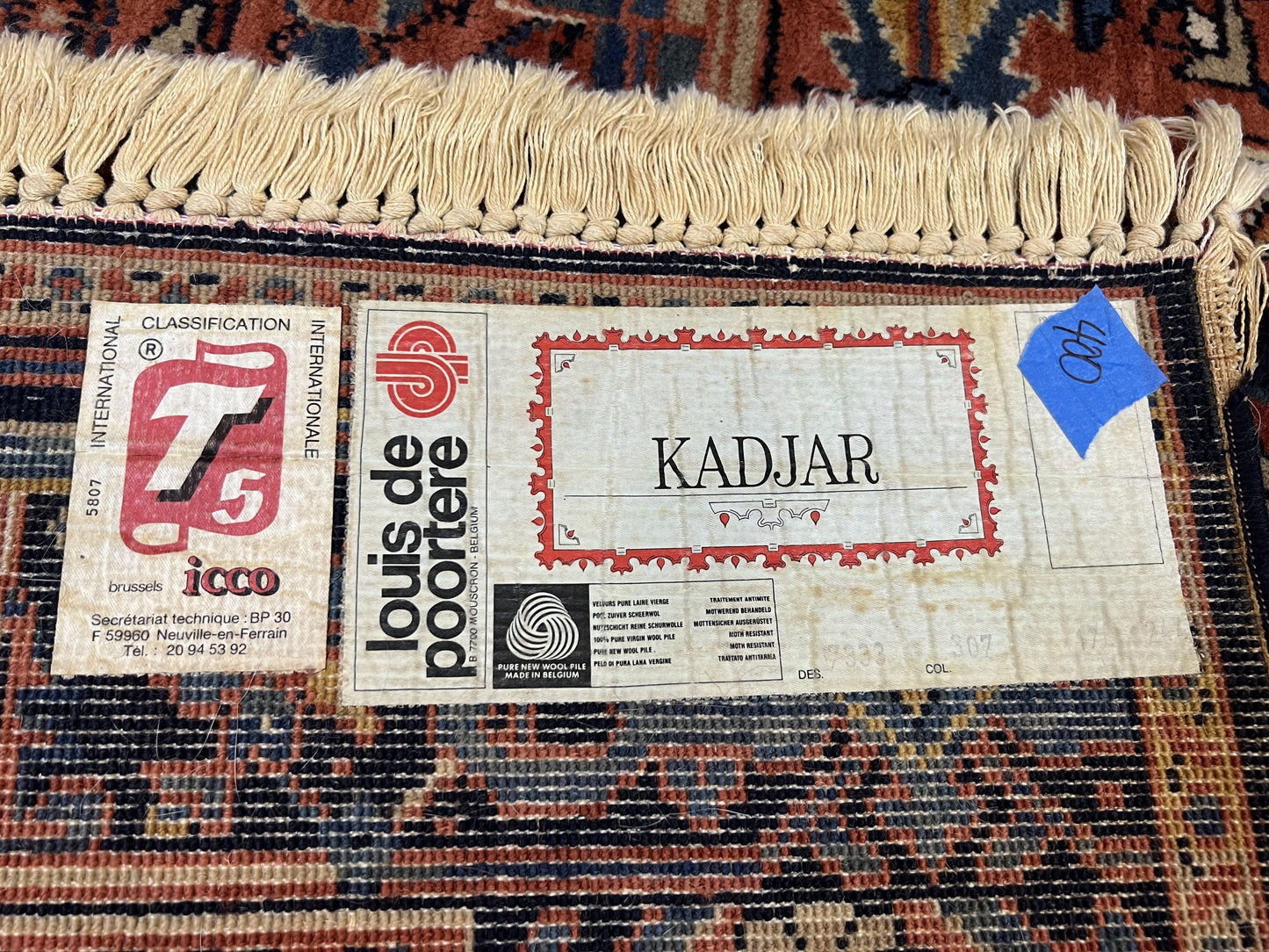 Heriz Rug 5.6 x 8, Geometric Medallion, Wool Oriental Carpet, Tribal Boho Rug, Red Navy Blue Cream, Belgium Power Loomed Rug, Medium Sized