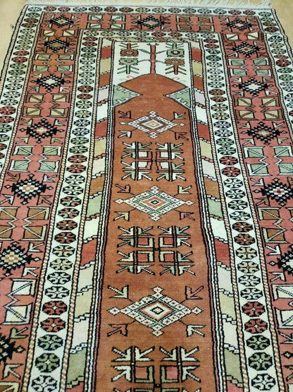 Oushak Wool Rug Antique Turkish Handmade 4x7