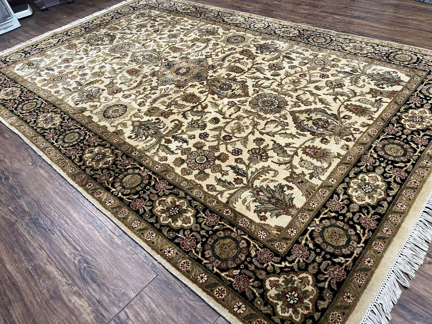 Indo Mahal Rug 6x9 Hand Knotted Wool Vintage Indian Floral Carpet In Living Room