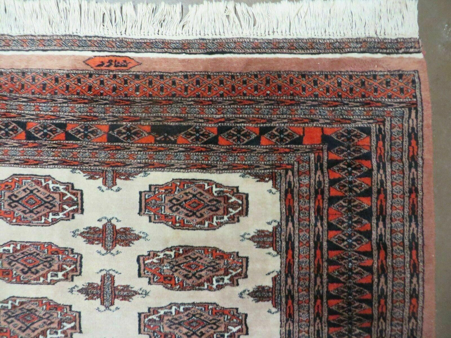 Bokhara Turkoman Rug Vintage Handmade Wool 4x6 Pakistan Carpet