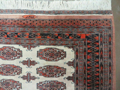 Bokhara Turkoman Rug Vintage Handmade Wool 4x6 Pakistan Carpet