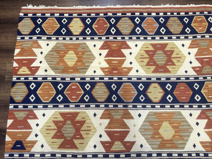 Turkish Kilim Rug 8x11 Handmade Wool Vintage Nourison Area Rug for Living Room