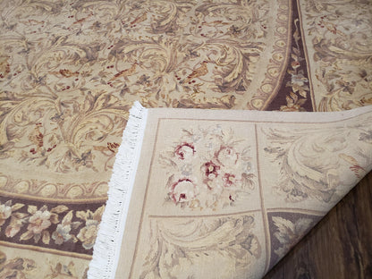 Chinese Aubusson Savonnerie Wool Silk Hand Knotted Rug 8x12 Birds Flowers Master Weaver Signature