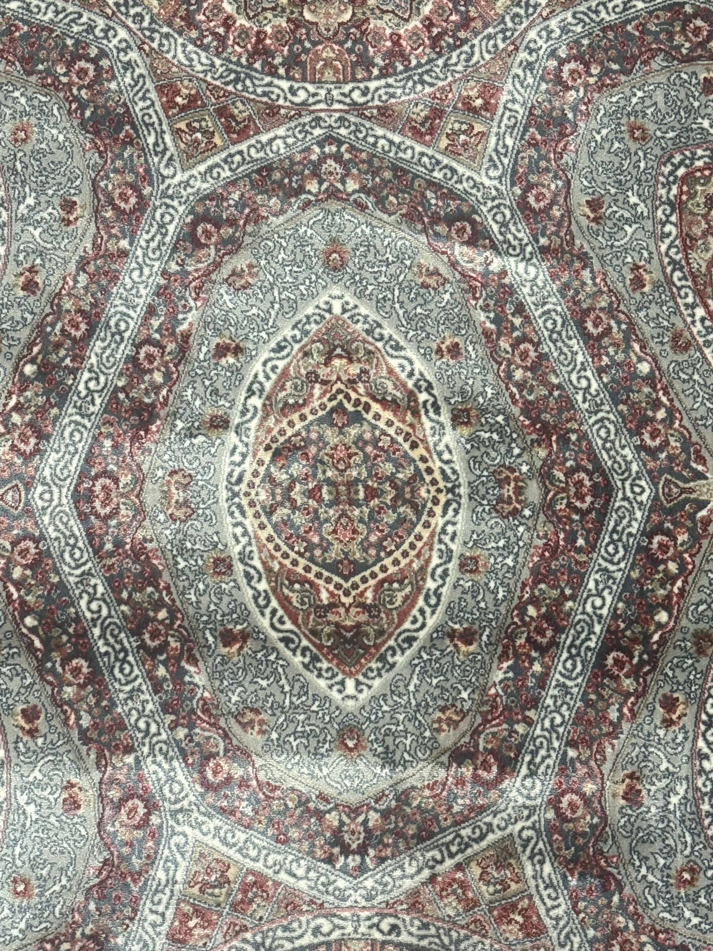 Turkish Silk Runner Rug 2.6 x 13, Blue Runner Rug, Dome Design, Bamboo Silk, New