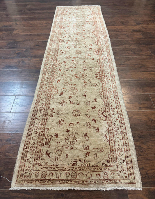 Peshawar Runner Rug 3 x 9.7, Pakistani Oriental Runner Rug, Vintage Rug for Modern Home, Runner for Hallway or Kitchen, Oushak Runner