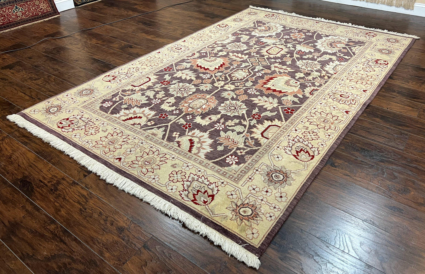 Indo Mahal Area Rug 6x9 Hand Knotted Wool Vintage Persian Carpet