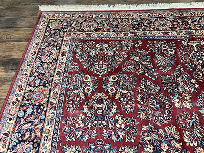 Karastan Rug Red Sarouk 10x18 Wool Carpet Original 700 Series Vintage Large Oriental Rug