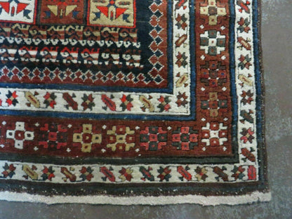 Antique Handmade Caucasian Wool Rug 3 Ft 7 In By 13 Ft 10 In Natural Dyes