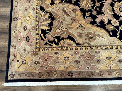 Handmade Wool Rug 8x10, Black & Dark Beige, Nourison, Traditional Rug