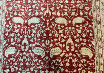 Handmade Pakistani Chobi Rug 8x10 Red Wool Area Rug For Living Room Decor