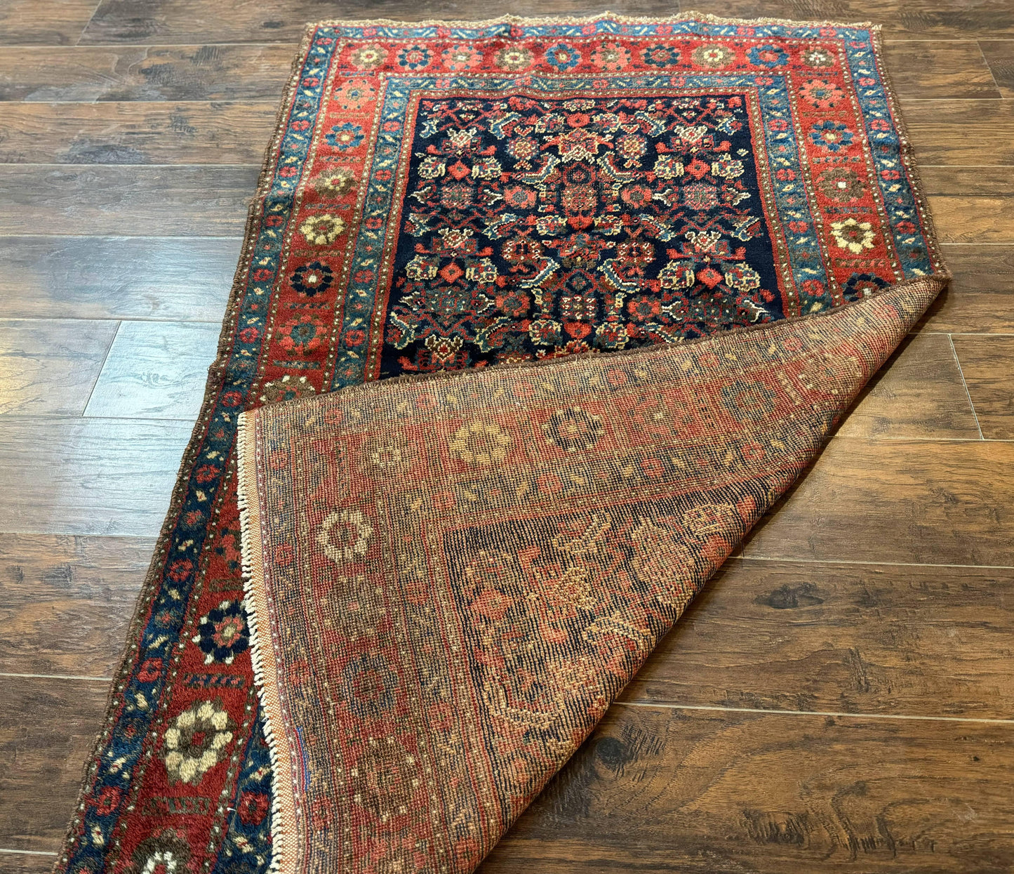 Antique Persian Tribal Rug 4x6, Kurdish Rug