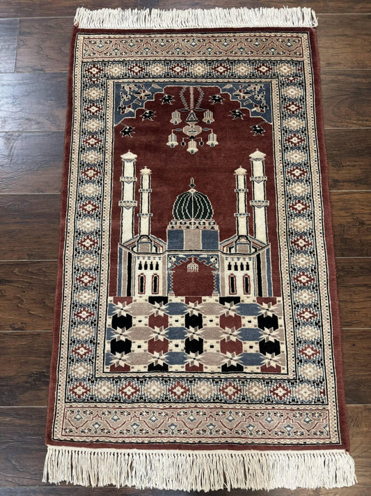 Small Pakistani Bokhara Prayer Rug 2.7 x 4