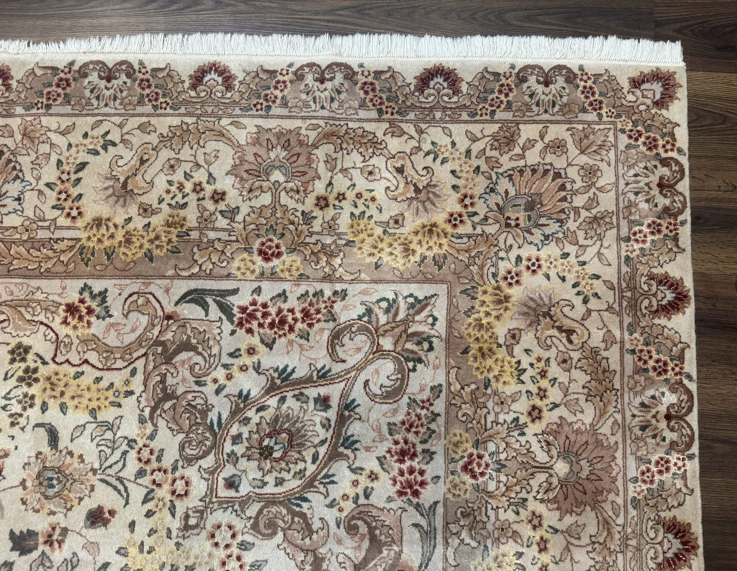 Sino Persian Rug 8x12 Wool Silk Hand Knotted Vintage Carpet