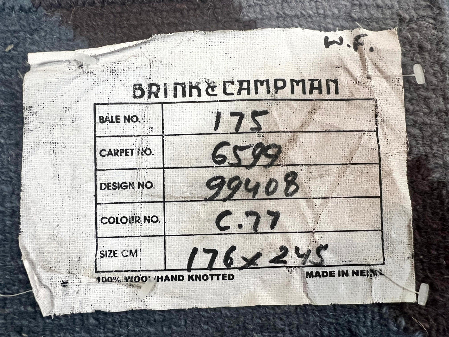 Modern Nepali Handmade Wool Rug 6x8 Abstract Blues Gray Mauve