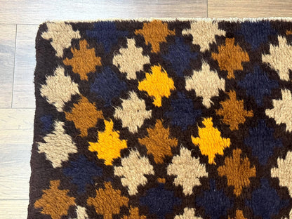 Balouch Afghan Rug 3x4 Hand Knotted Vintage Wool Tribal Multicolor Area Rug