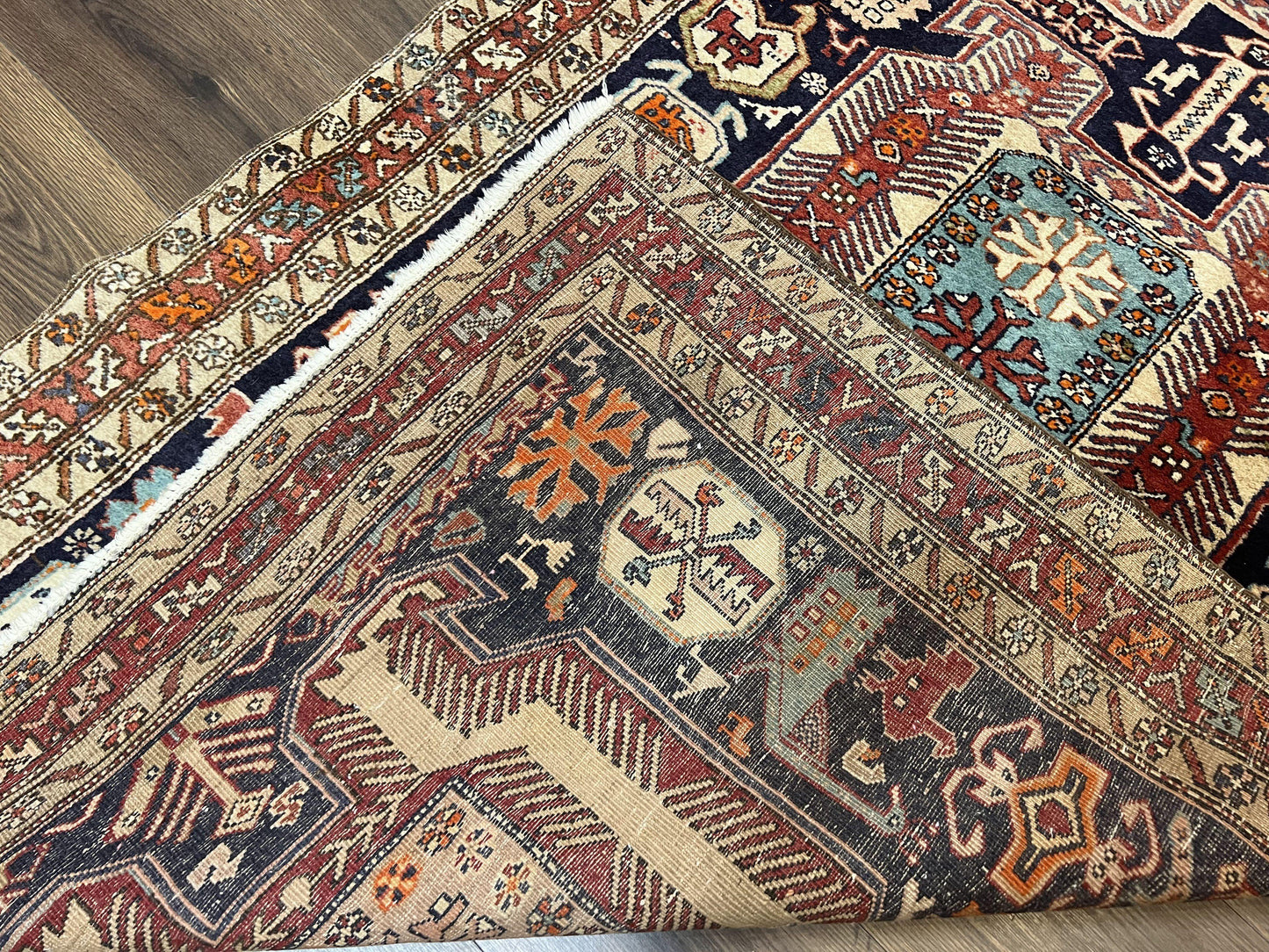 Persian Ardabil Runner Rug 4x10 Hand Knotted Antique Wool With Animal Pictorials