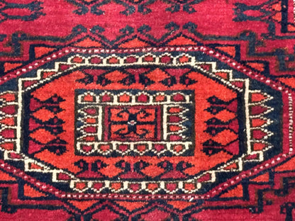 Antique Turkoman Salor Rug, Turkoman Textile, Fine 400 KPSI, Red, Persian Tribal Rug