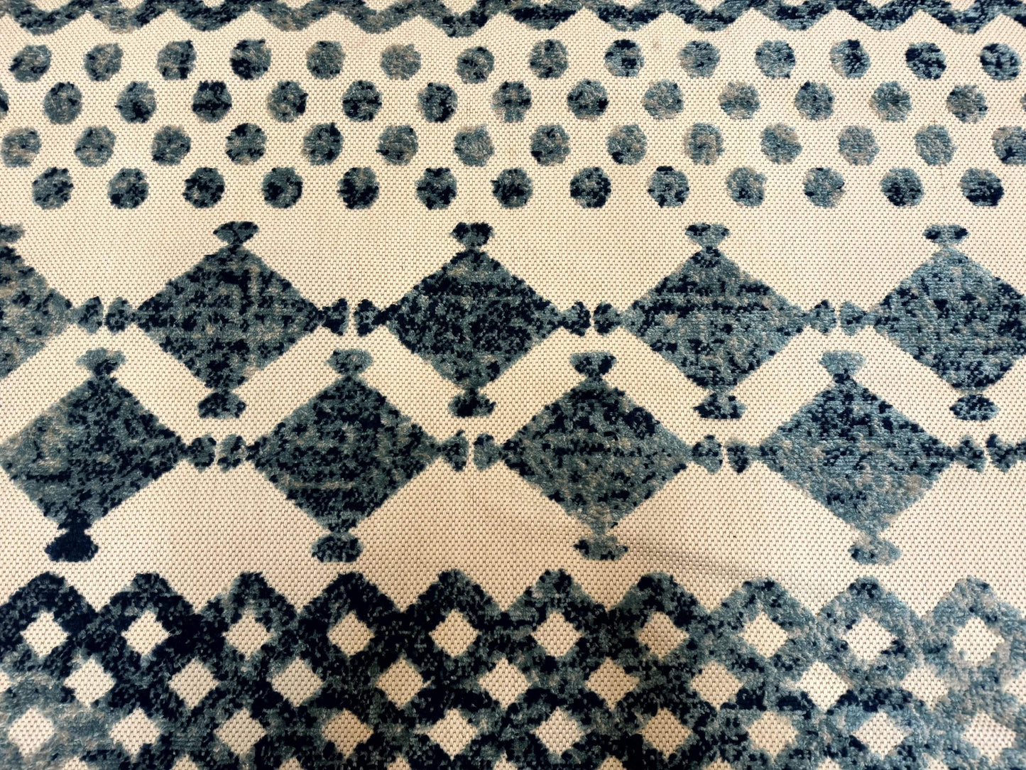 Modern Rug 8x10 Abstract Wool Turkish Area Rug In Oat And Blue Raised Pattern