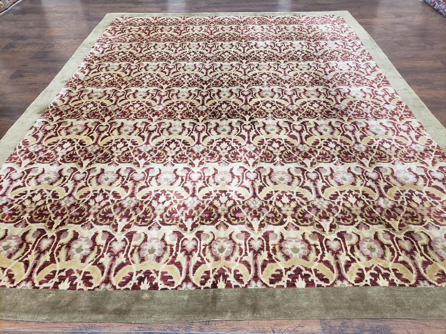 Hand Knotted Wool Rug Indian Nepalese 9x12