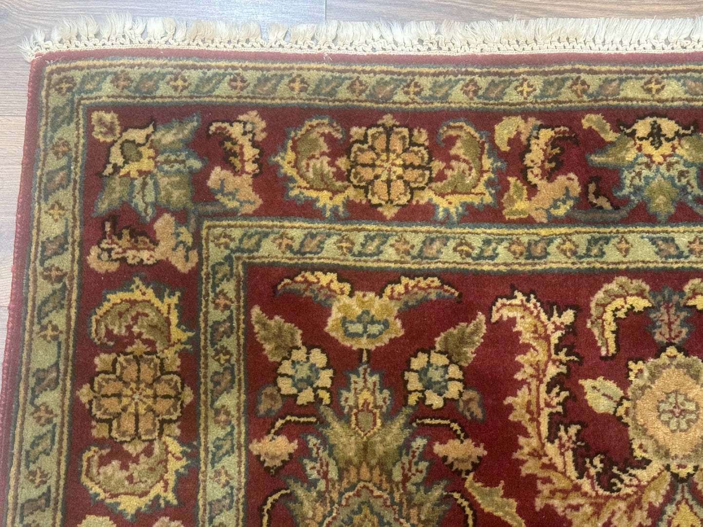 Indo Persian Mahal Rug 4x6, Floral Allover Pattern, Maroon