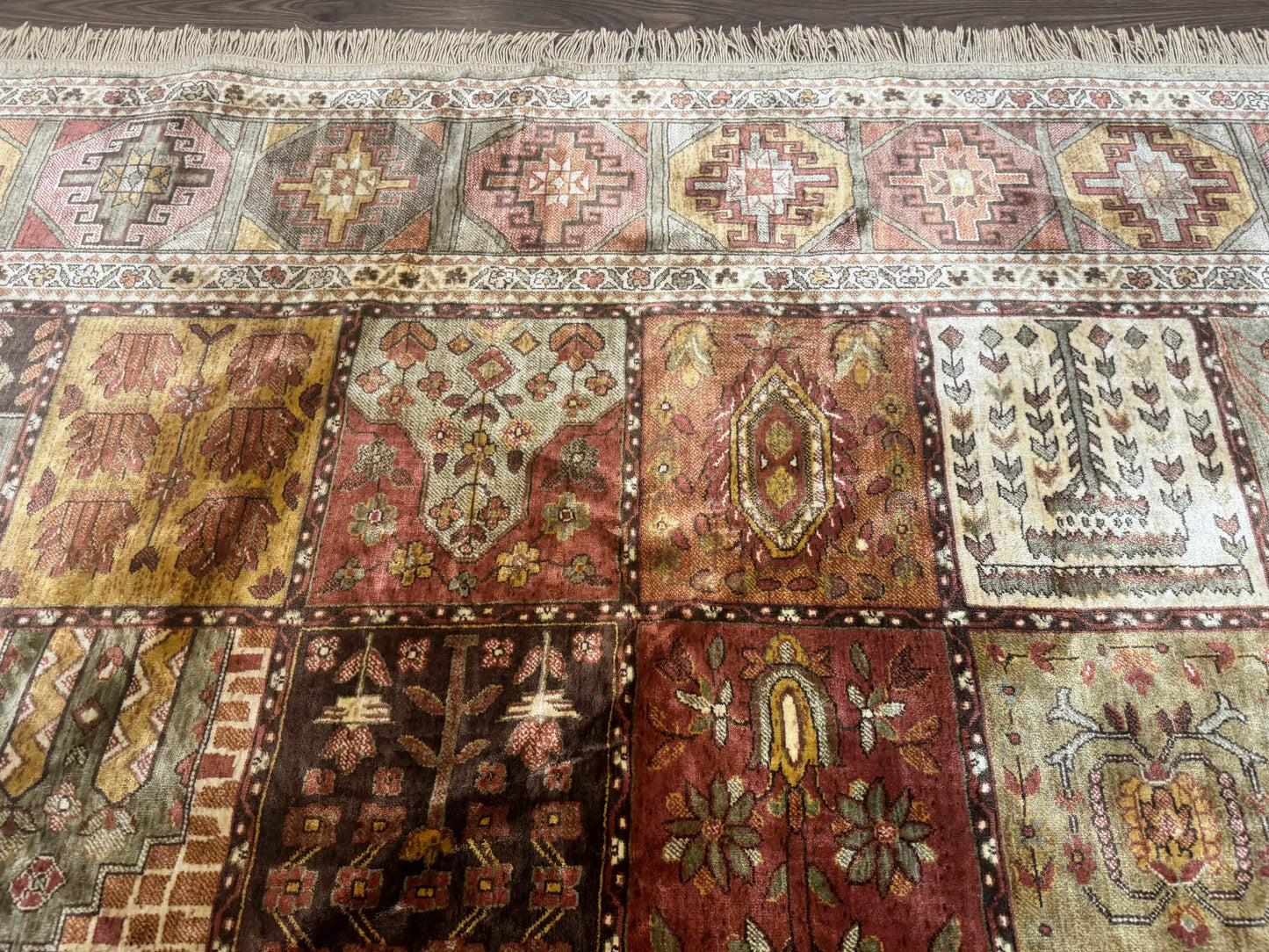 Panel Design Rug 8 x 10.6, Oriental Carpet, Belgium Power Loomed Rug