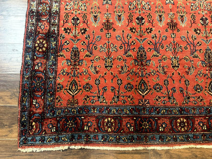 Antique Persian Tribal Rug Hand Knotted Wool Area Rug 5x6.6 Tomato Red