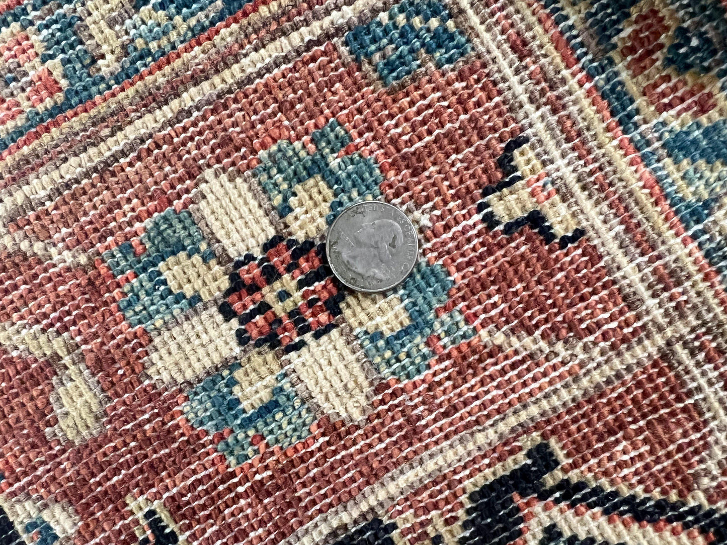 Peshawar Wool Hand Knotted Rug 5x7 Vintage Serapi Geometric Pakistani