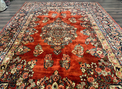 Antique Persian Sarouk Rug 9x12