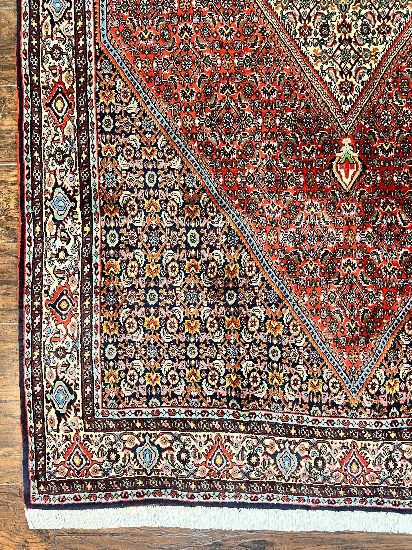 Persian Bidjar Rug 5x10 Hand Knotted Wool Vintage Carpet Mahi Herati Pattern