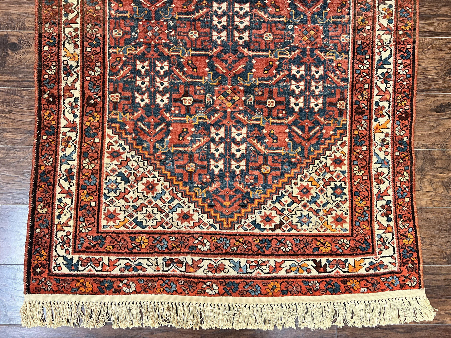 Persian Malayer Rug 4x7 Hand Knotted Wool Tribal Geometric Boho Antique Oriental Carpet