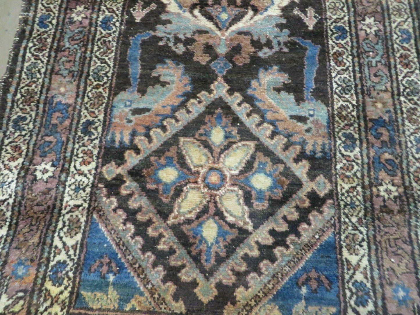 Antique Handmade Wool Rug From India With Floral Oriental Design