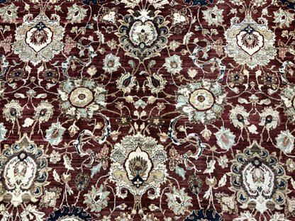 Palace Sized Indian Agra Rug 12x17, Wool Handmade Floral Allover Carpet